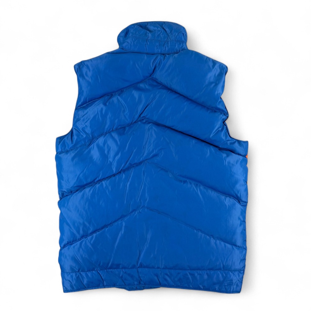 Vintage Camel Puffer Vest Mens S‎ Blue Orange Goose Down 80/20 Retro Insulated - Picture 7 of 10